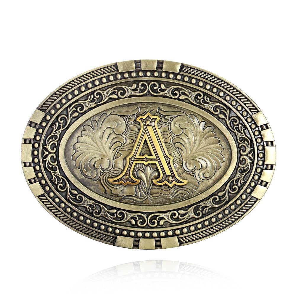 9436 Western cowboy belt buckle initials ABCDEF TO Z 's novelty upgraded